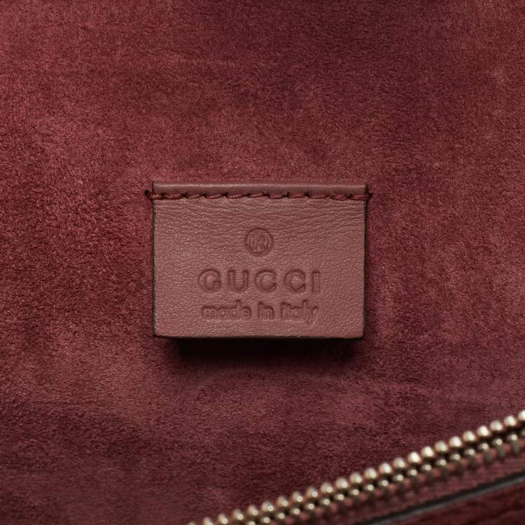 Pre Owned Gucci Old Rose/Beige GG Supreme Canvas and Suede Small Dionysus Blooms Shoulder Bag
