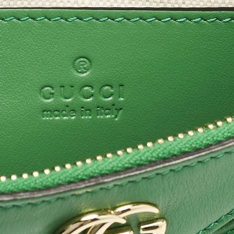 Pre Owned Gucci Green GG Matelasse Leather Small Shoulder Bag