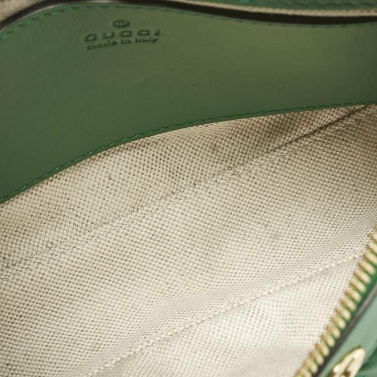 Pre Owned Gucci Green GG Matelasse Leather Small Shoulder Bag