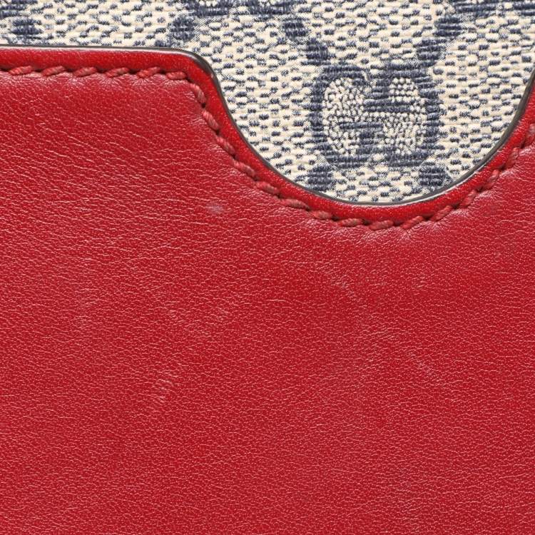 Pre Owned Gucci Navy Blue/Beige GG Supreme Canvas and Leather Small Padlock Shoulder Bag
