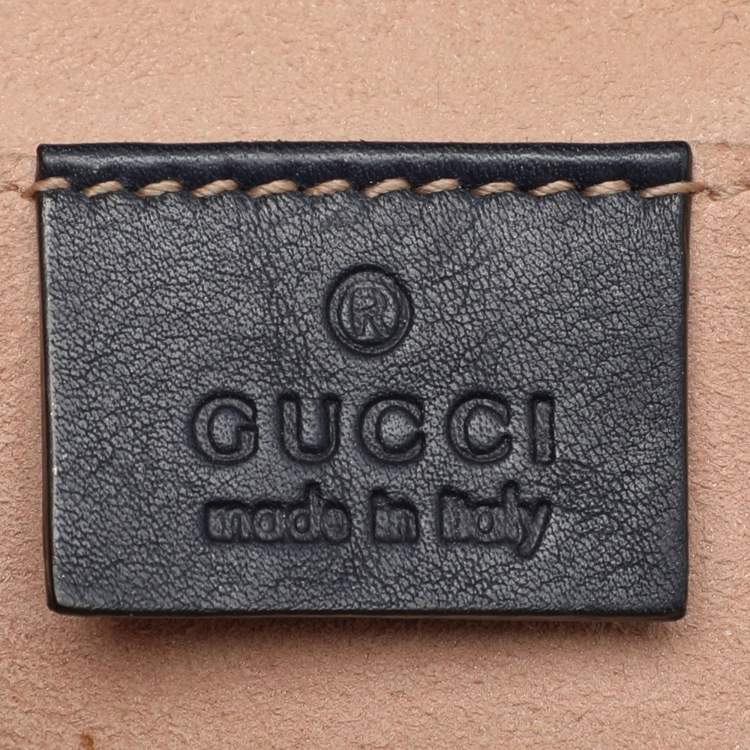 Pre Owned Gucci Navy Blue/Beige GG Supreme Canvas and Leather Small Padlock Shoulder Bag