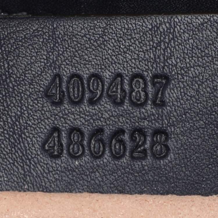 Pre Owned Gucci Navy Blue/Beige GG Supreme Canvas and Leather Small Padlock Shoulder Bag