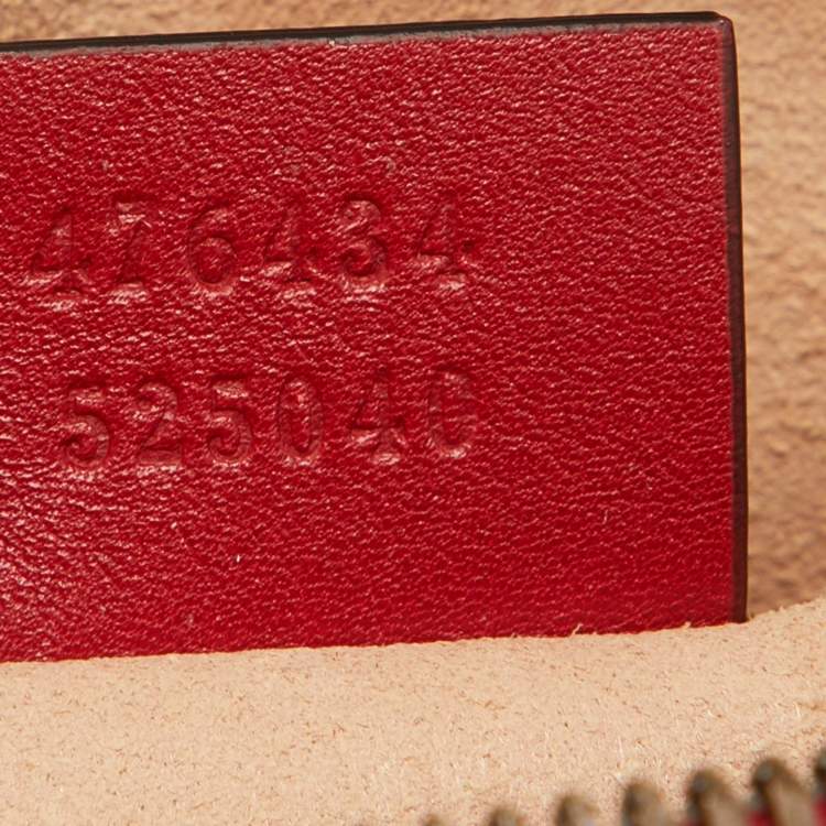 Pre Owned Gucci Red Matelasse Leather GG Marmont Belt Bag