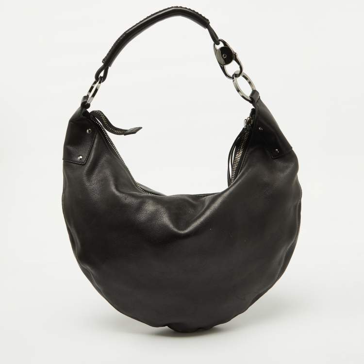 مملوكة مسبقًا Gucci Black Leather Hobo