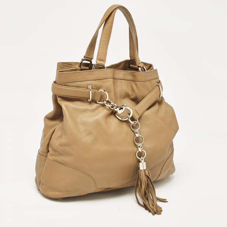 Pre Owned Gucci Brown Soft Leather Sienna Tote
