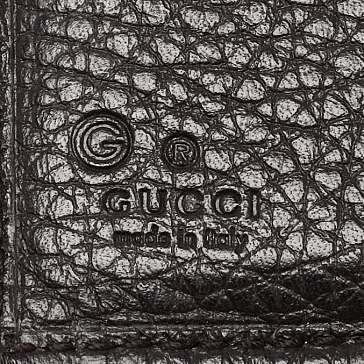 Pre Owned Gucci Dark Brown GG Canvas and Leather Flap French Wallet