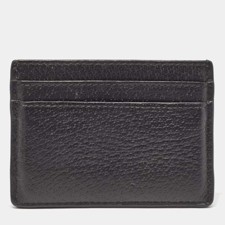 Pre Owned Gucci Black Leather Ophidia Web Card Holder