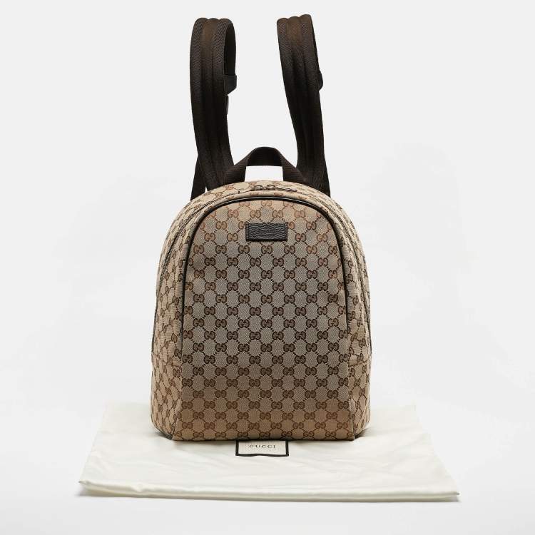 Pre Owned Gucci Beige GG Canvas Backpack