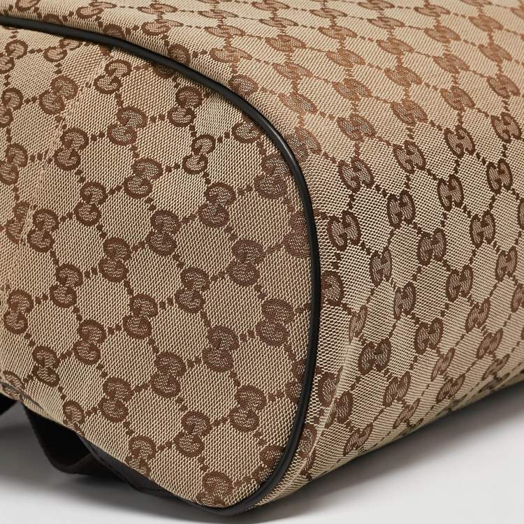 Pre Owned Gucci Beige GG Canvas Backpack