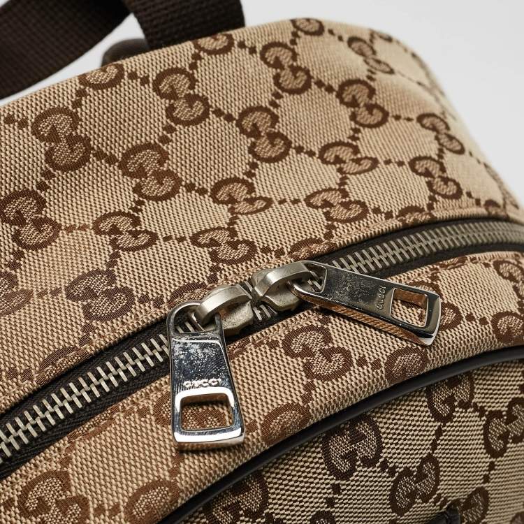 Pre Owned Gucci Beige GG Canvas Backpack