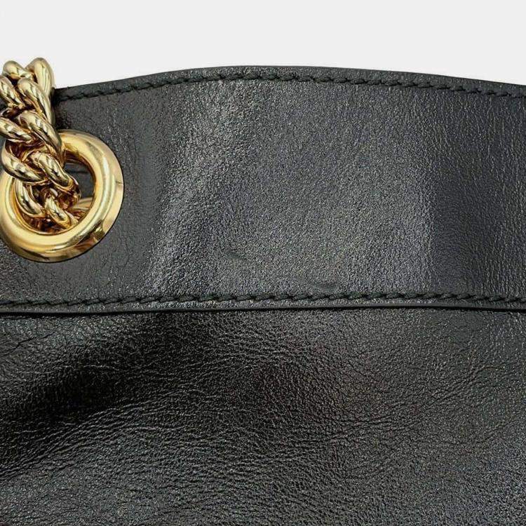 Pre Owned Gucci Black Leather Raja Tote Bag