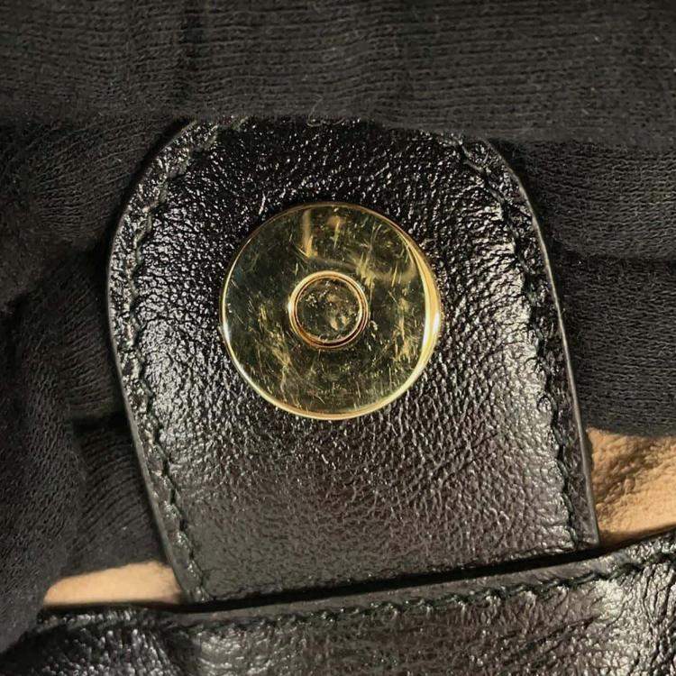 Pre Owned Gucci Black Leather Raja Tote Bag