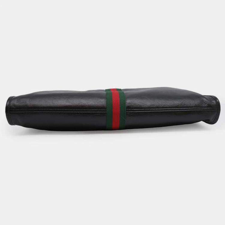 Pre Owned Gucci Black Leather Raja Tote Bag