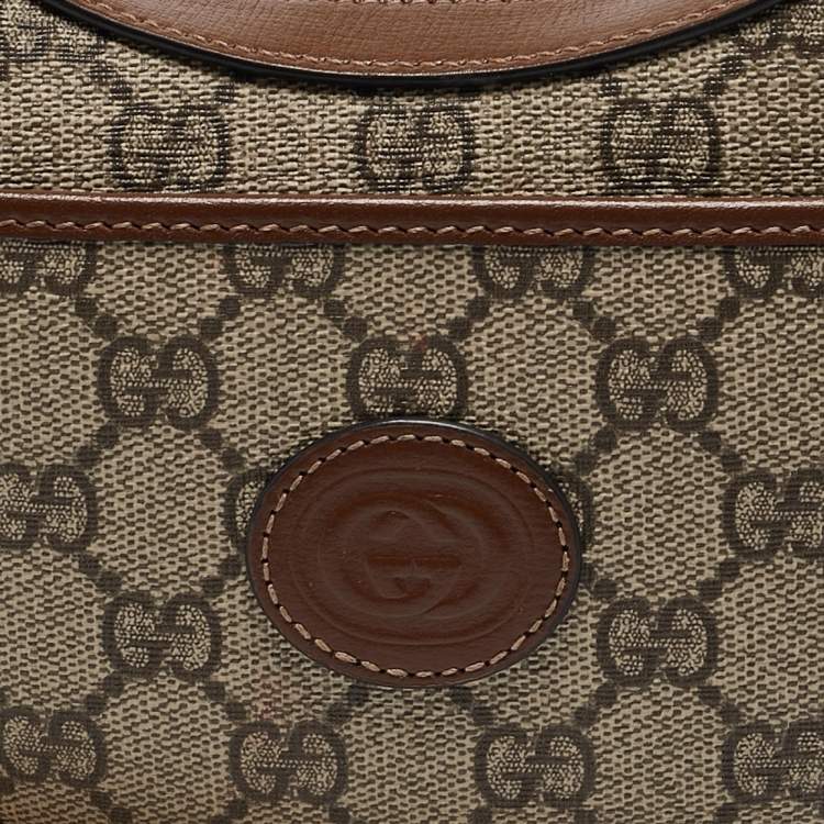 Pre Owned Gucci Beige/Ebony GG Supreme Canvas Mini Ophidia Shoulder Bag