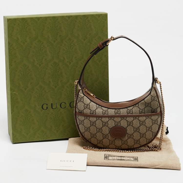 Pre Owned Gucci Beige/Ebony GG Supreme Canvas Mini Ophidia Shoulder Bag