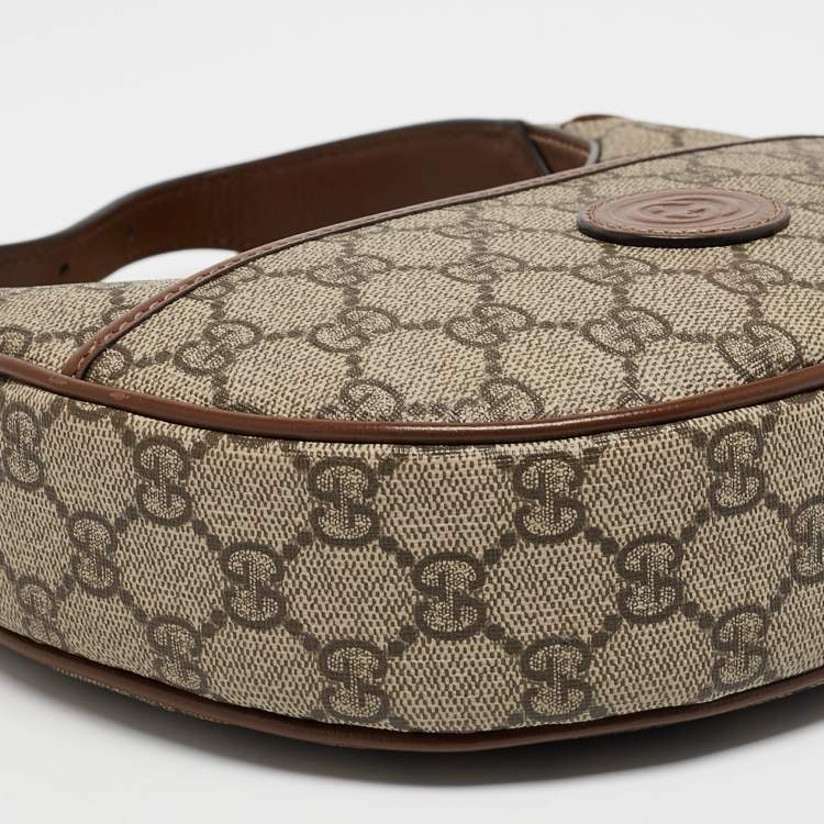 Pre Owned Gucci Beige/Ebony GG Supreme Canvas Mini Ophidia Shoulder Bag