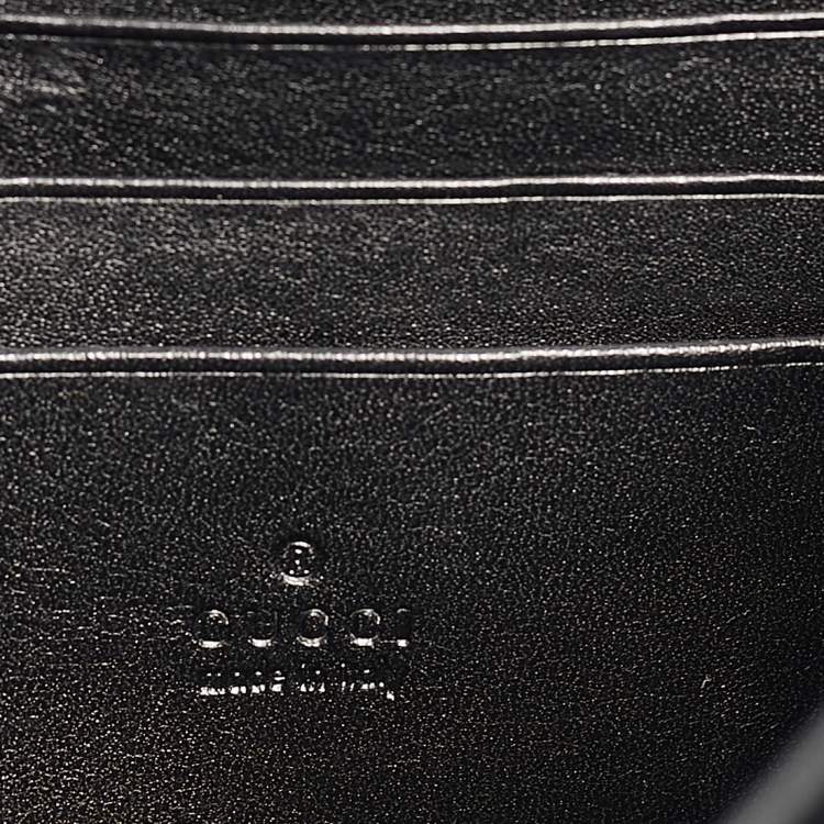 مملوكة مسبقًا Gucci Black Matelassé Leather GG Marmont Wallet On Chain