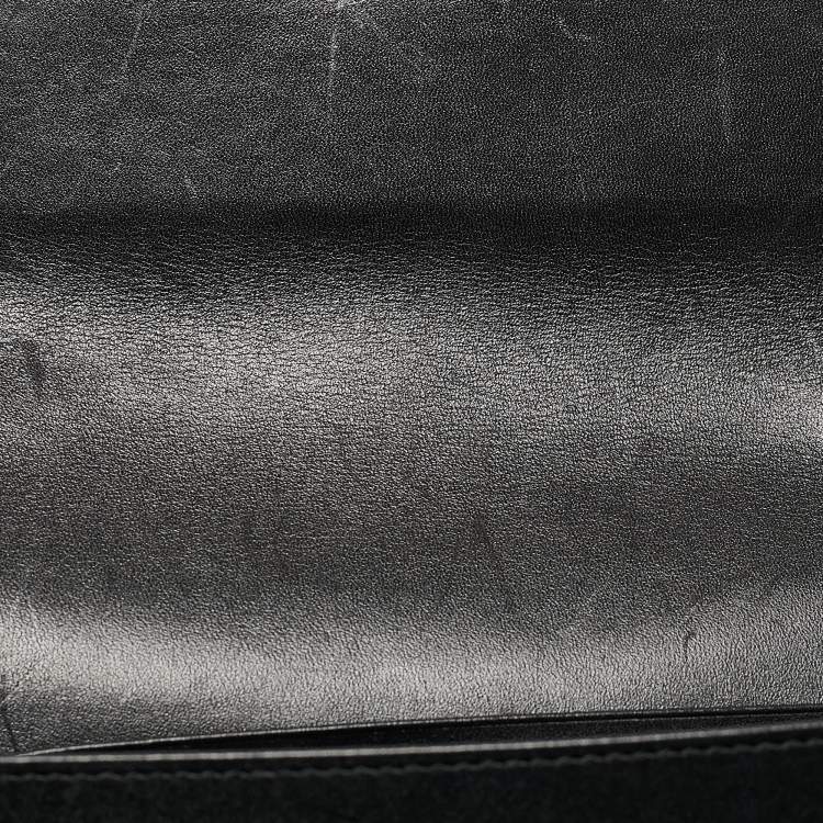 مملوكة مسبقًا Gucci Black Matelassé Leather GG Marmont Wallet On Chain