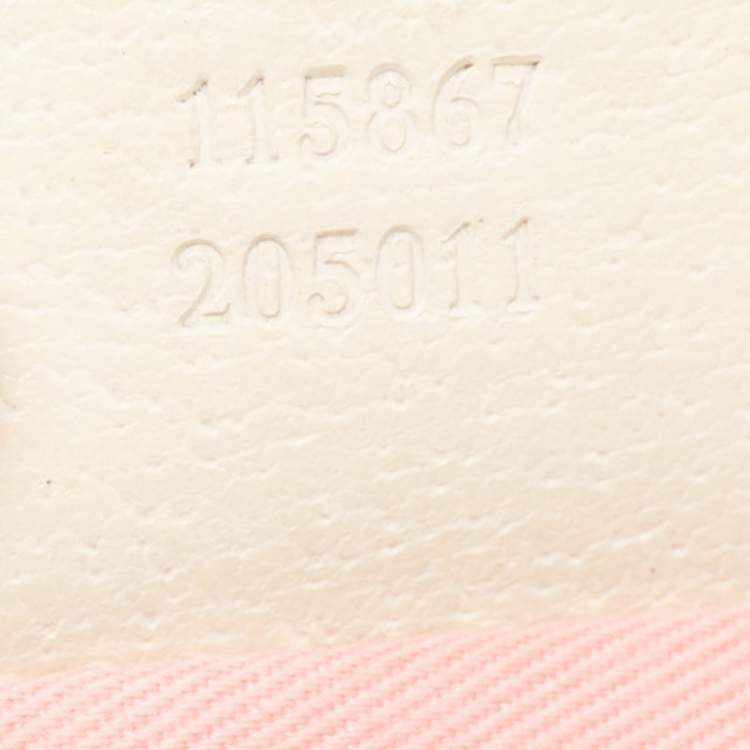 Pre Owned Gucci Pink/Off White GG Canvas Medium Horsebit Hobo