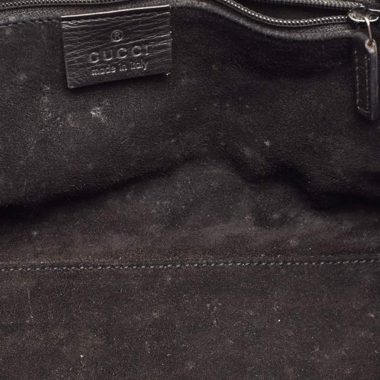 Pre Owned Gucci Black Leather Jackie Bardot Bag
