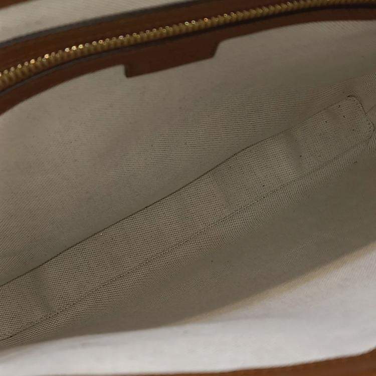 Pre Owned Gucci Beige Blue Fabric Jumbo GG Messenger Bag
