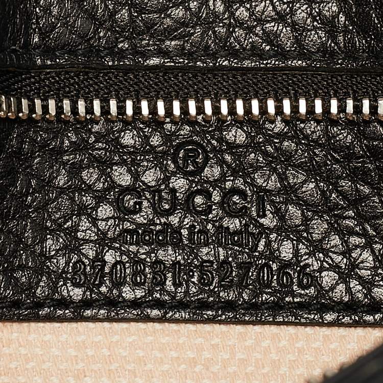 Pre Owned Gucci Black Leather Small Bamboo Daily Top Handle Bag