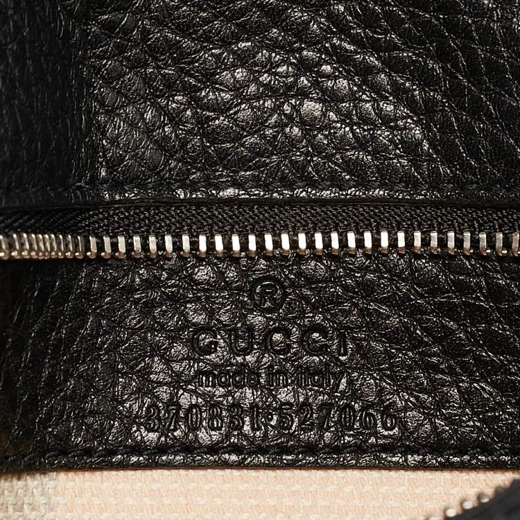 Pre Owned Gucci Black Leather Small Bamboo Daily Top Handle Bag