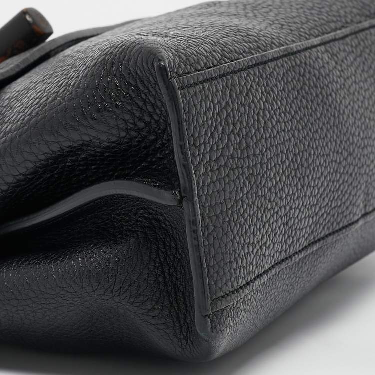 Pre Owned Gucci Black Leather Small Bamboo Daily Top Handle Bag