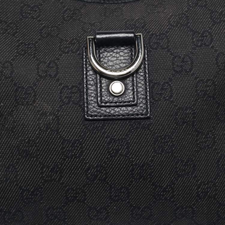 Pre Owned Gucci Black Canvas Large Abbey D-Ring Hobo