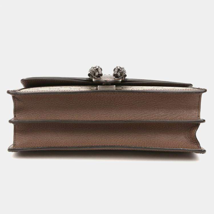 Pre Owned Gucci Dionysus Leather and Canvas Shoulder Bag