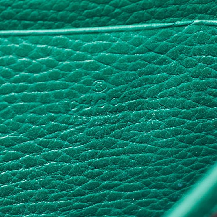 Pre Owned Gucci Green Leather Dionysus Mini Wallet on Chain