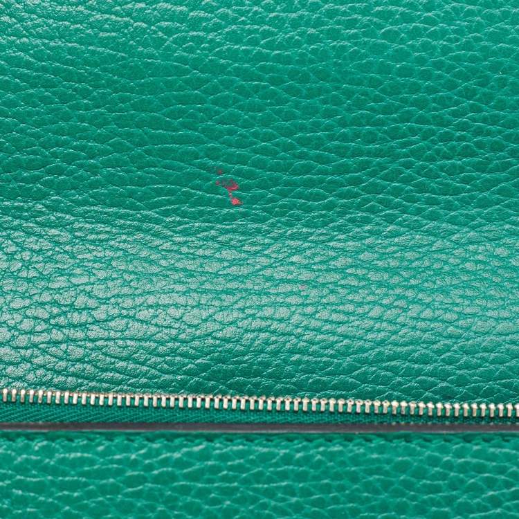 Pre Owned Gucci Green Leather Dionysus Mini Wallet on Chain