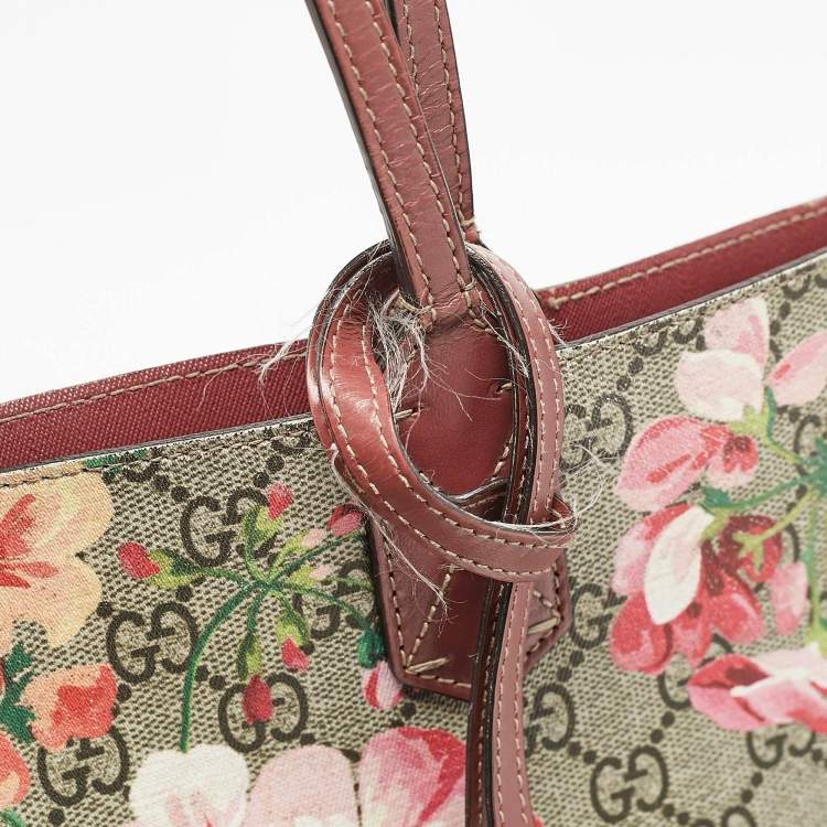 Pre Owned Gucci Multicolor GG Supreme Canvas Blooms Reversible Tote