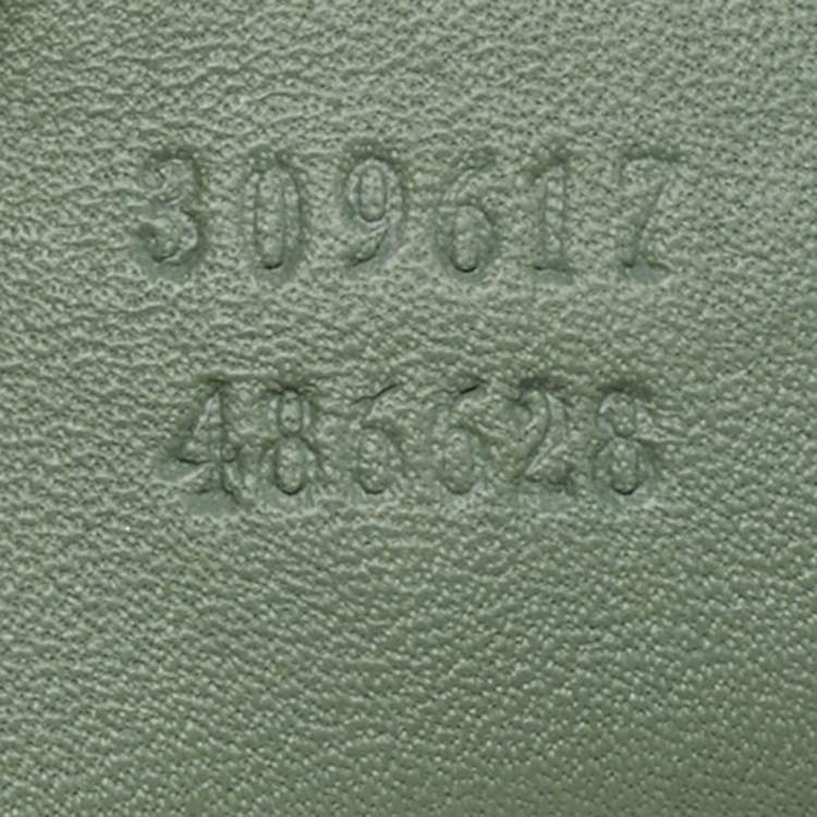 Pre Owned Gucci Green Micro Gussiccima Patent Leather Small Nice Dome Satchel