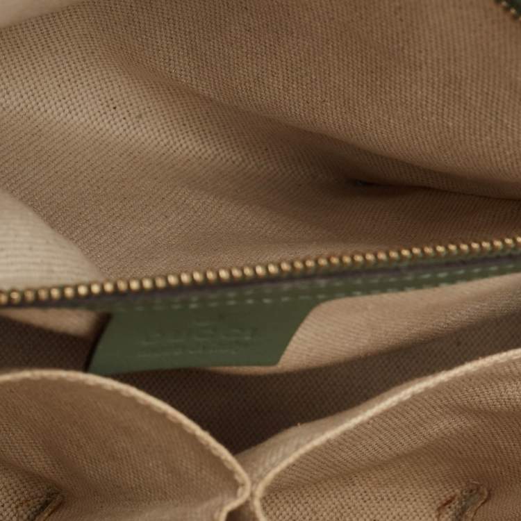 Pre Owned Gucci Green Micro Gussiccima Patent Leather Small Nice Dome Satchel