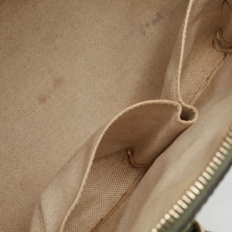 Pre Owned Gucci Green Micro Gussiccima Patent Leather Small Nice Dome Satchel