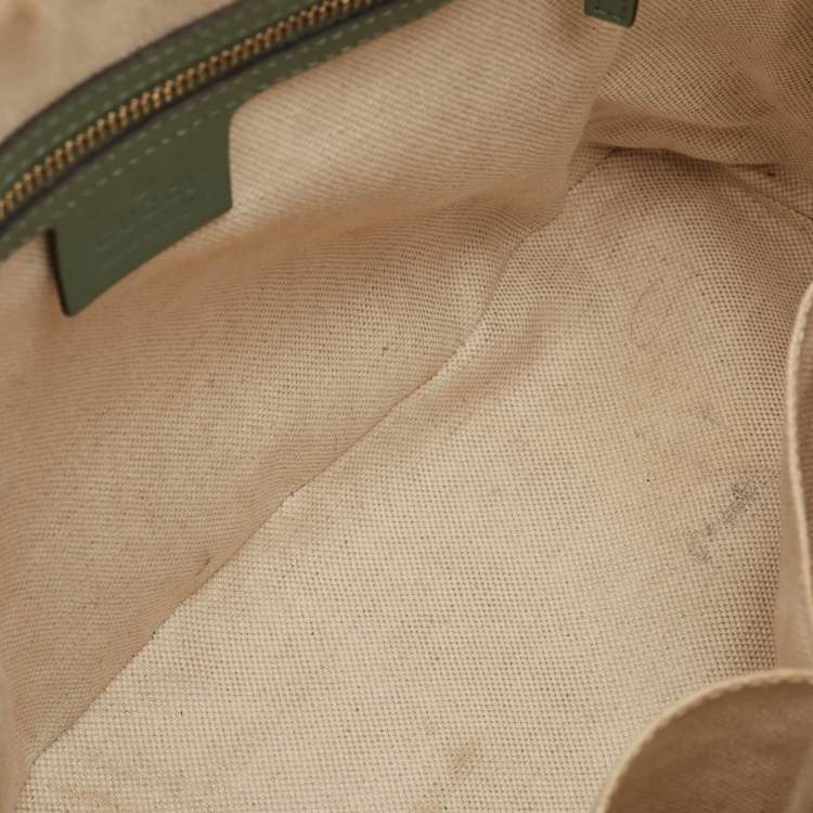 Pre Owned Gucci Green Micro Gussiccima Patent Leather Small Nice Dome Satchel