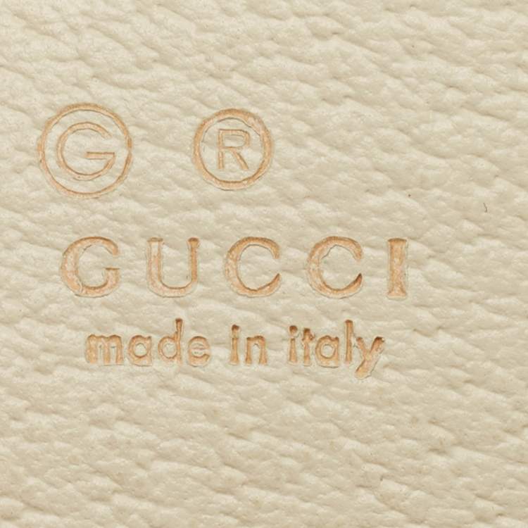 Pre Owned Gucci Off White Leather Small Web Ophidia Tote