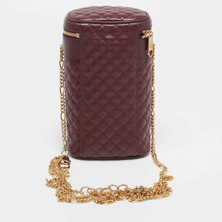 Pre Owned Gucci Burgundy Quilted Leather Zumi Belt Bag