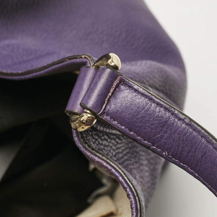 Pre Owned Gucci Purple Leather Soho Tassel Tote