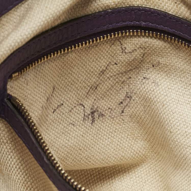 Pre Owned Gucci Purple Leather Soho Tassel Tote