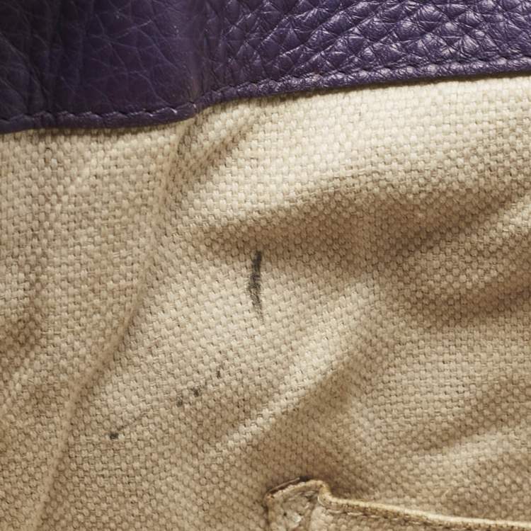 Pre Owned Gucci Purple Leather Soho Tassel Tote