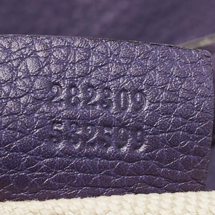 Pre Owned Gucci Purple Leather Soho Tassel Tote