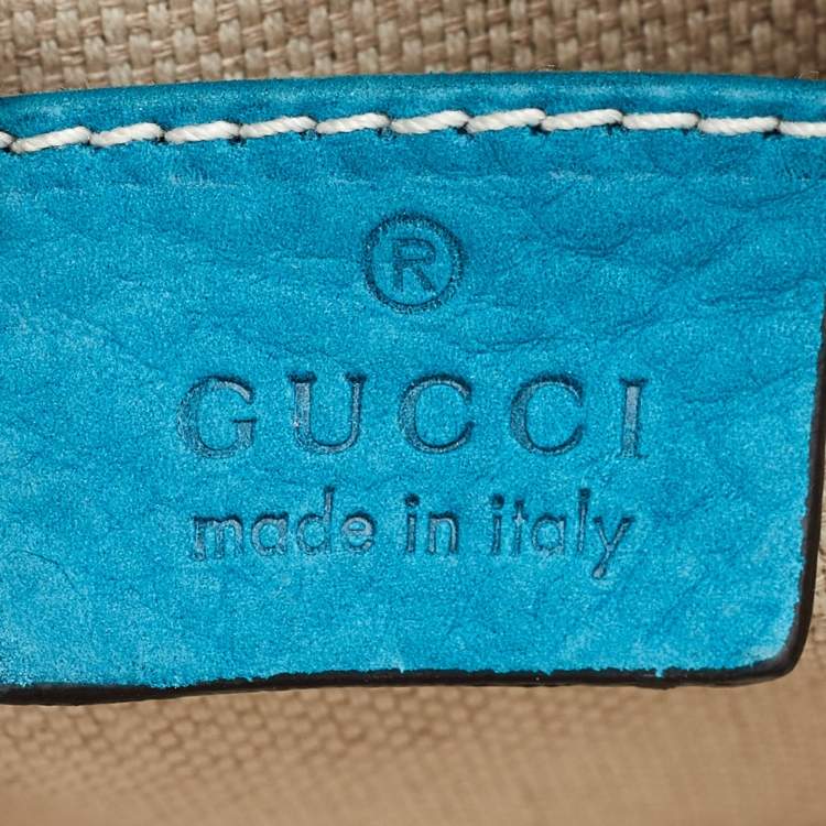 Pre Owned Gucci Blue Nubuck Leather Small Soho Disco Crossbody Bag