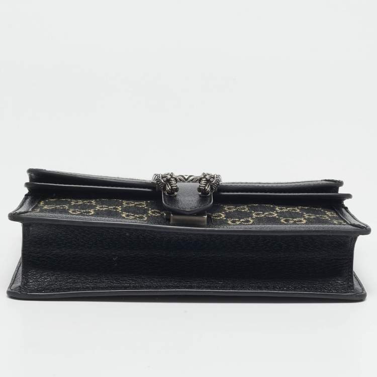 Pre Owned Gucci Black GG Denim Small Dionysus Shoulder Bag