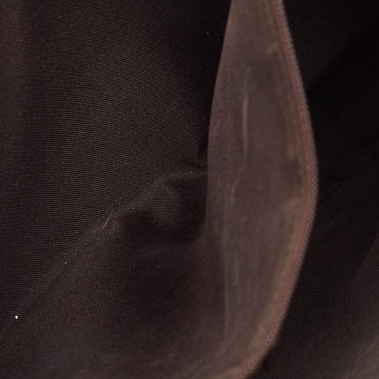 Pre Owned Gucci Dark Brown/Beige GG Canvas and Leather Jackie Hobo