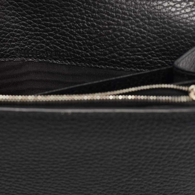 Pre Owned Gucci Black Leather Dionysus Wallet On Chain