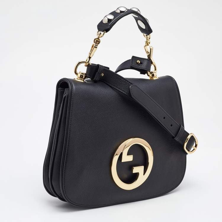 Pre Owned Gucci Black Leather Small Blondie Top Handle Bag