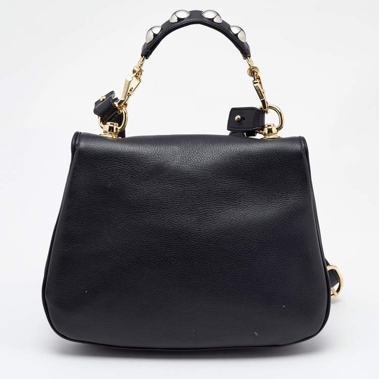 Pre Owned Gucci Black Leather Small Blondie Top Handle Bag