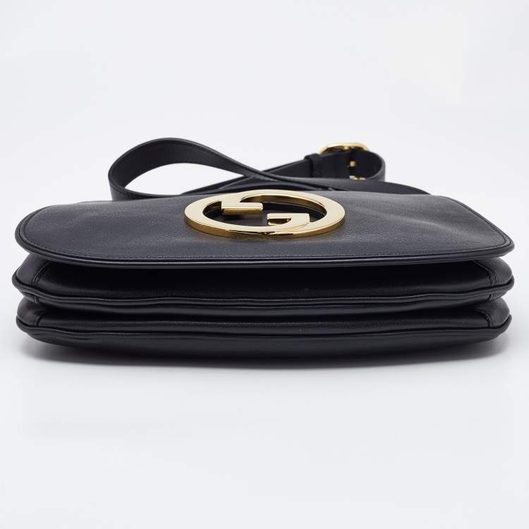 Pre Owned Gucci Black Leather Small Blondie Top Handle Bag